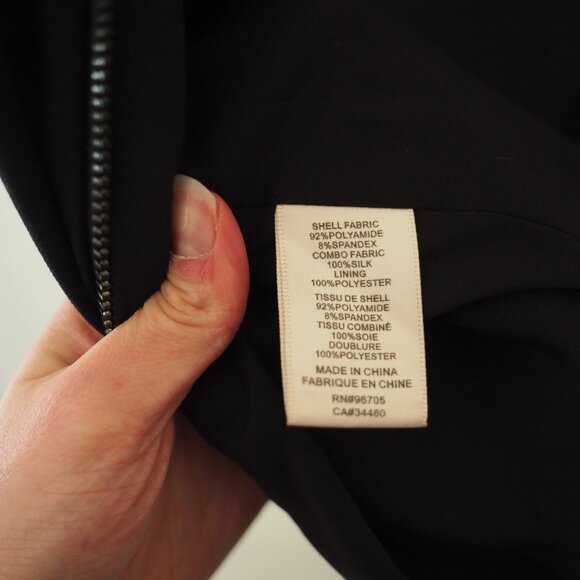 Rebecca Taylor Black and Peach Pink Business Midi Formal Business Dress Size 4 - Picture 10 of 14